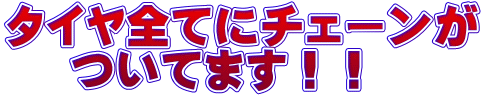 タイヤ全てにチェーンが 　 ついてます！！